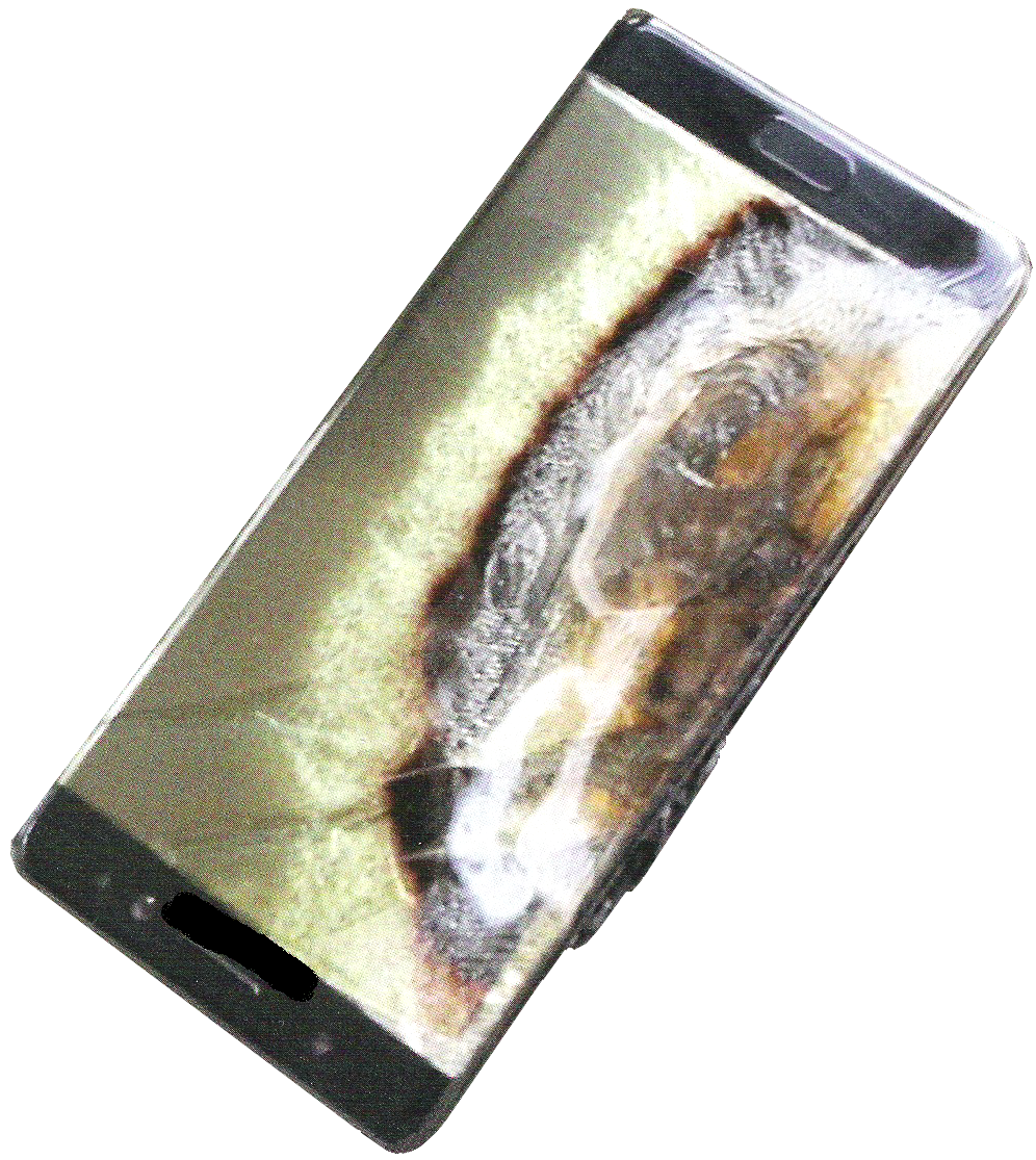 Lithium-Ionen-Handy verbrannt
